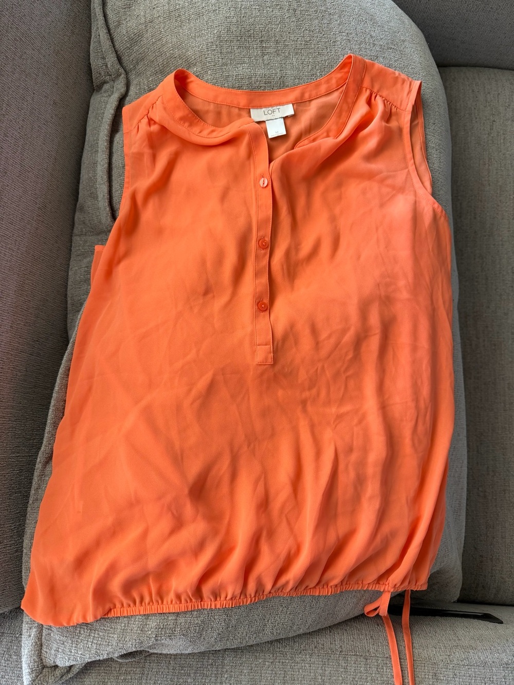 LOFT Orange Sheer Top